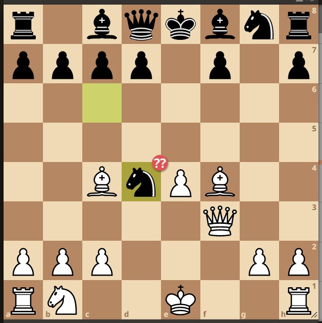 Black falls in the Rosentreter Testa trap in King's gambit accepted